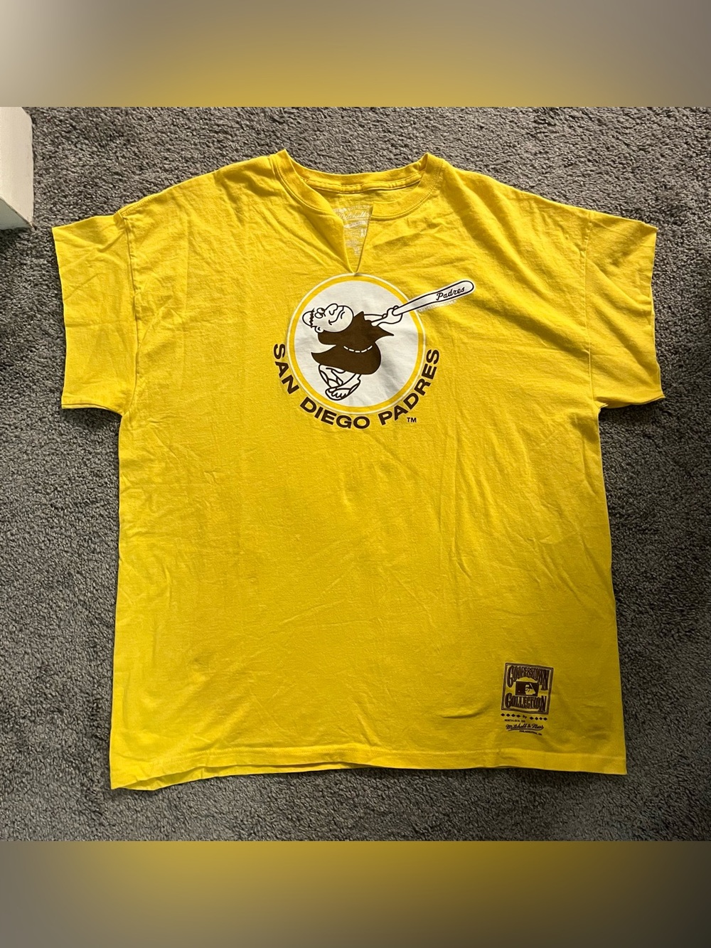 Mitchell & Ness San Diego Padres Yellow Graphic Tee